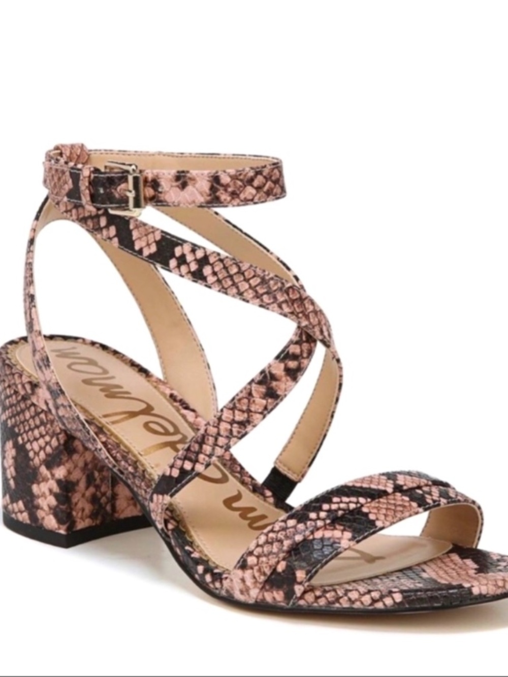 Sam Edelman Strappy Snakeskin Heels - 8 🌟